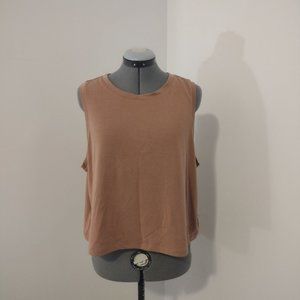 Silky Sueded Jersey Cropped Muscle Tank